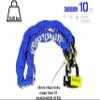Kryptonite New York Fahgettaboudit 1415 Chain w/NY Disc Lock - 5', 14mm Chain and 15mm Lock High-Security Anti-Theft Protection for Bicycle, E-Bike, Scooter, Motorcycles, and ATV/UTV - Blue view 3