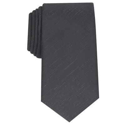 Alfani Mens Echo Silk Blend Metallic Neck Tie Black O/S