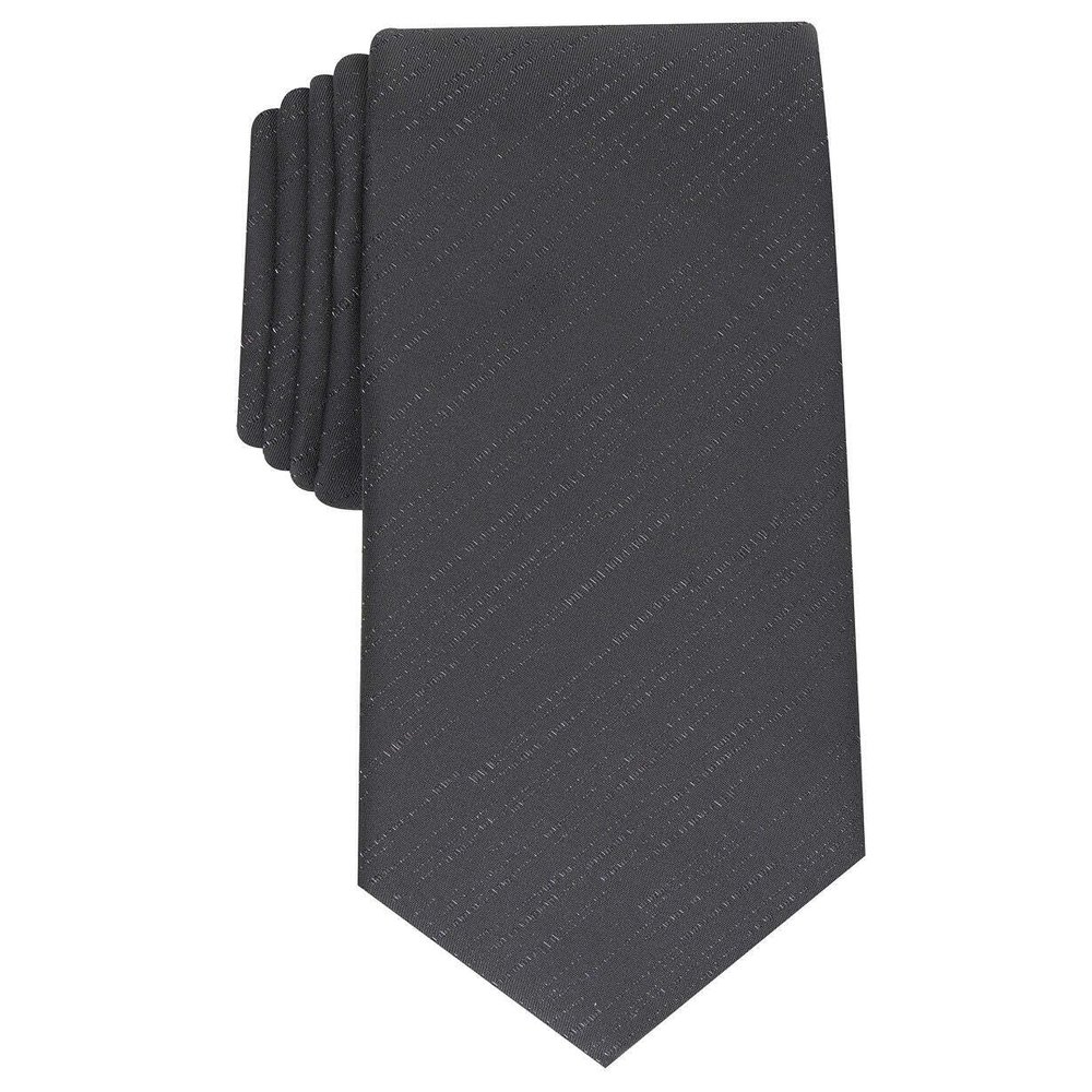 Alfani Mens Echo Silk Blend Metallic Neck Tie Black O/S