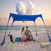 KAZZARY Beach Tent, UPF50+ 10x10 ft Sun Shade Canopy with Sandbags, 4 Stability Poles, Ground Pegs, Flying Disc Sand Shovel. Lightweight Sunshade Shelter, 7ft Tall for Camping Outdoor Trips and Sports view 1