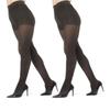 MeMoi 2 Pairs Women's Perfectly Opaque Control Top Microfiber Tights Charcoal Q1/Q2 view 1