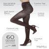 MeMoi 2 Pairs Women's Perfectly Opaque Control Top Microfiber Tights Charcoal Q1/Q2 view 3