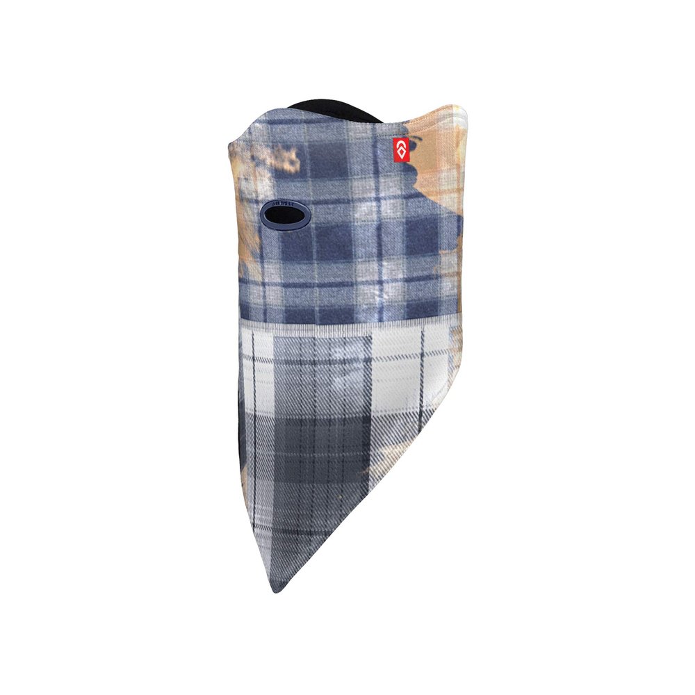 Airhole Unisex Facemask Standard 2 Layer Cold Weather Facemask (Faded Plaid, Small/Medium)