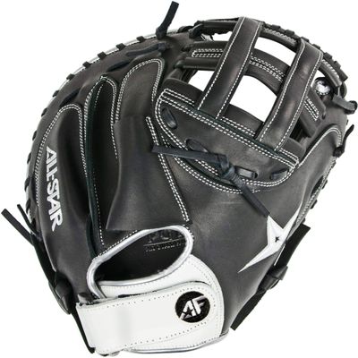 All-Star CMW3001-BBK/WHLHT 33.5" H-Web Open Back BLK/WHT Softball CM BK/WH LHT