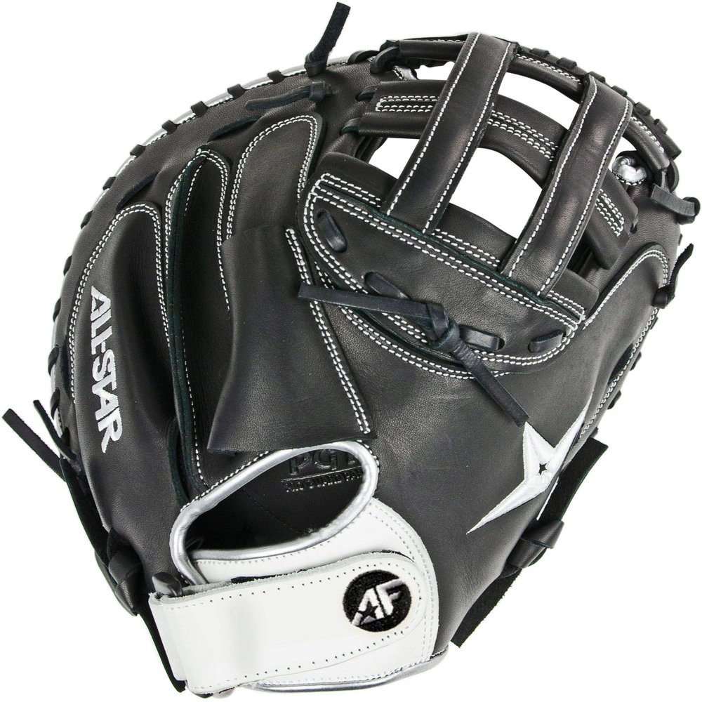 All-Star CMW3001-BBK/WHLHT 33.5" H-Web Open Back BLK/WHT Softball CM BK/WH LHT