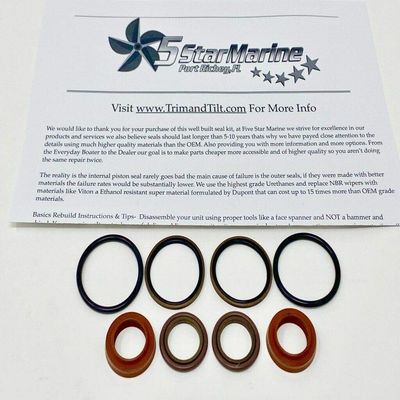 Five Star Marine SX-A DPS-A 3889958, 3889959, Trim Cylinder Ram Rebuild Kit FSM127-3