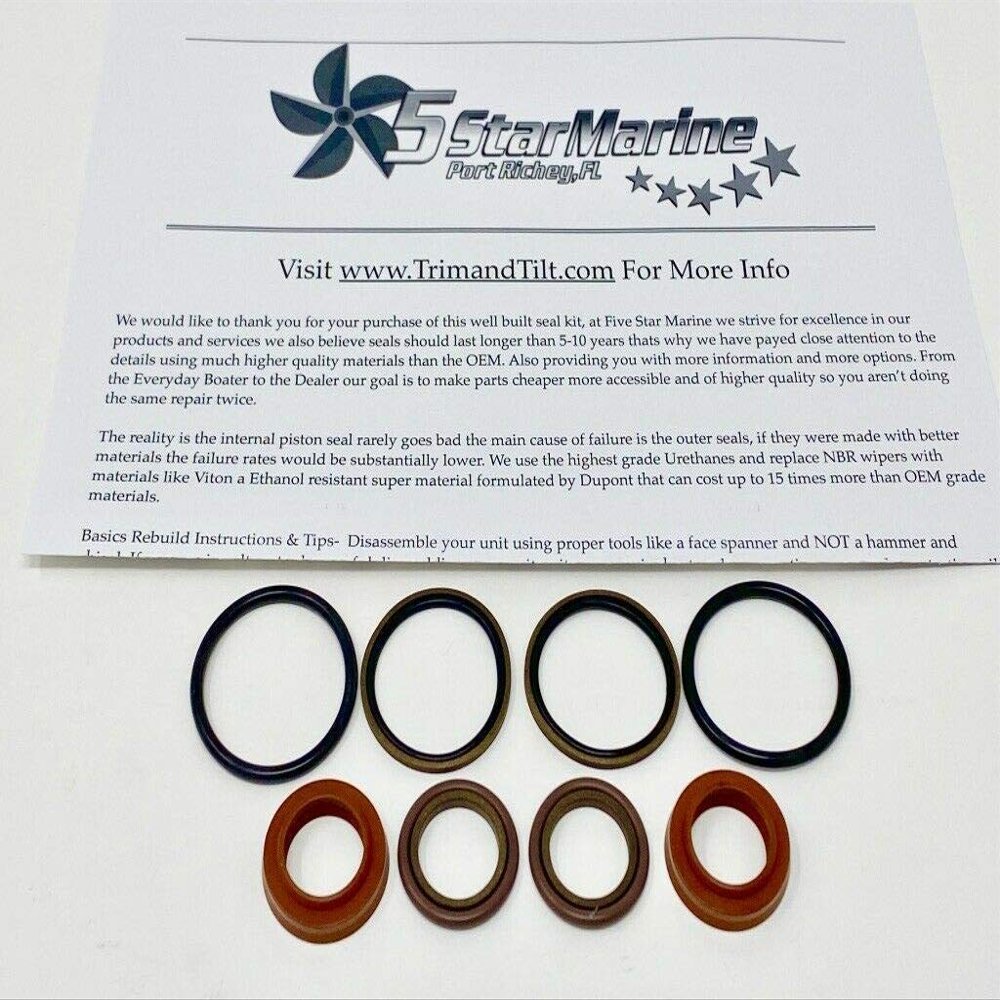 Five Star Marine SX-A DPS-A 3889958, 3889959, Trim Cylinder Ram Rebuild Kit FSM127-3