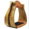 CHALLENGER Western Horse Saddle Rawhide Covered Aluminum Slanted Roper Stirrups Knee 51209 view 3