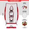 PowerNet Lacrosse & Football Passing Net, 4 x 8 FT Portable 3 Target Pocket Throwing Trainer, Football Training Equipment to Improve QB Accuracy, Throwing Net & Kicking Practice Equipment view 3