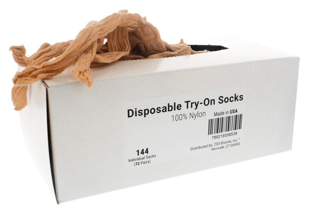203 Brands Disposable Try On Socks - Beige Tan Footies