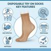 203 Brands Disposable Try On Socks - Beige Tan Footies view 2