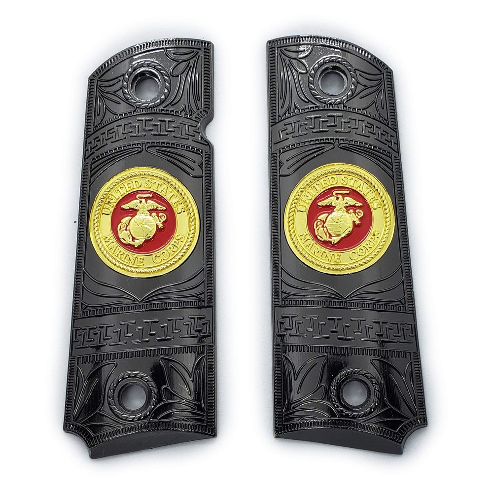 Custom Metal 1911 Full Size Grips Marine Grips