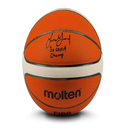 Jalen Green Autographed & INSCRIBED 3X Gold Champ Molten BASKETBALL-L50