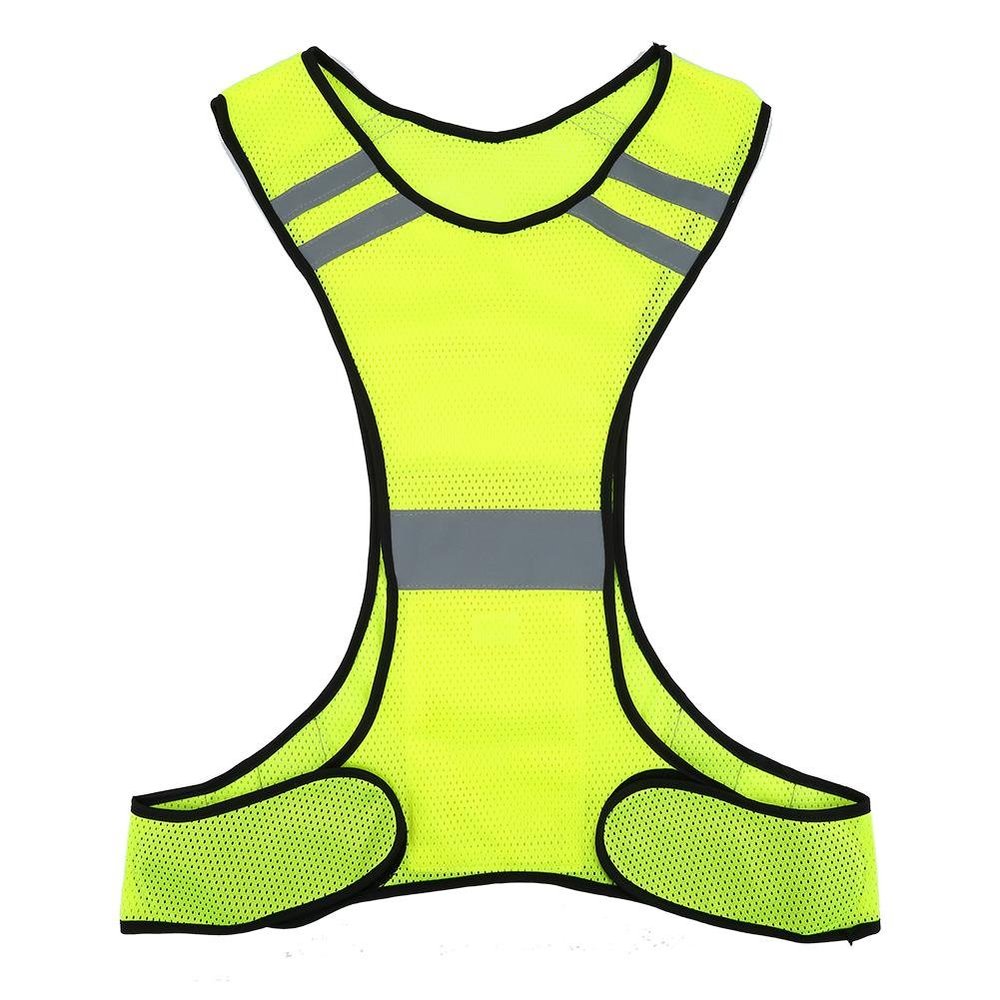 Fluorescent Yellow Reflective Vest, Reflective Night Security Vest with Mesh and Adjustable Waist for Jogging Biking Walking(Yellow)