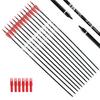 TIGER ARCHERY 30Inch Carbon Arrow Practice Hunting Arrows with Removable Tips for Compound & Recurve Bow(Pack of 12) (Red White) view 1