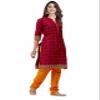 Miraan Women's Cotton Printed Readymade Salwar Suit X-Large Brown view 3