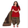 Miraan Women's Cotton Printed Readymade Salwar Suit Large Red view 1