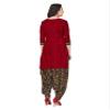 Miraan Women's Cotton Printed Readymade Salwar Suit Large Red view 2