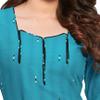 Miraan Women's Cotton Printed Readymade Salwar Suit Medium Blue view 4