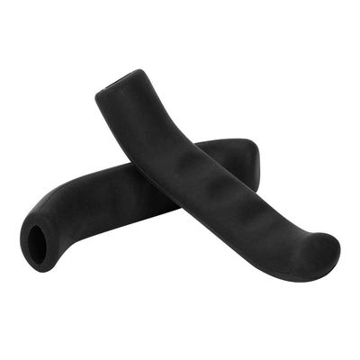 1 Pair Soft Handlebar Grips Cover, Black Brake Grip, Silicone Anti-Slip Brake Lever Covers for Mountain Fixed Gear Folding Bike(Black)