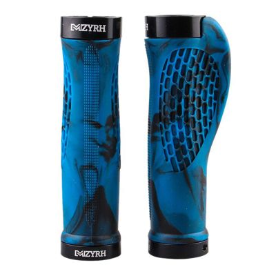 2 Pcs Bike Handlebar Grips Widen Holding Ergonomic Bicycle Grips Soft Rubber Double Locking Handle Grips CAMO for Bicycle Mountain BMX (Blue)
