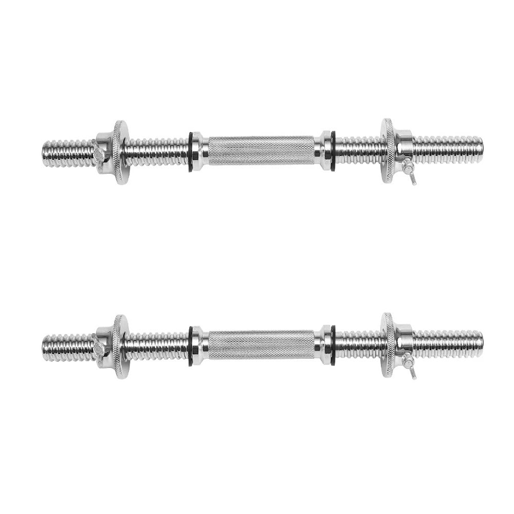 1 Pair 1 Inch Standard Diameter Adjustable Threaded Dumbbell Handles with Double Safety nut (Knurled Grip, 18)