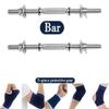 1 Pair 1 Inch Standard Diameter Adjustable Threaded Dumbbell Handles with Double Safety nut (Knurled Grip, 18) view 2