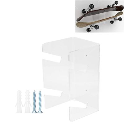 Acrylic Skateboard Bracket, Wall-mounted Transparent Skateboard Display Rack Storage Rack Suitable for Skateboard Enthusiasts