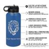 LaserGram Personalized Water Bottle, Flag of Puerto Rico, Stainless Steel Double Wall Vacuum Insulated with Flip Top Straw, Custom Engraved Gift (32oz / 950ml Dark Blue) view 3