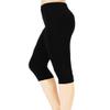 Cotton Spandex Women Premium HIGH Waist Comfort Yoga Capris Leggings Pants S-5XL Black view 1
