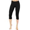 Cotton Spandex Women Premium HIGH Waist Comfort Yoga Capris Leggings Pants S-5XL Black view 2