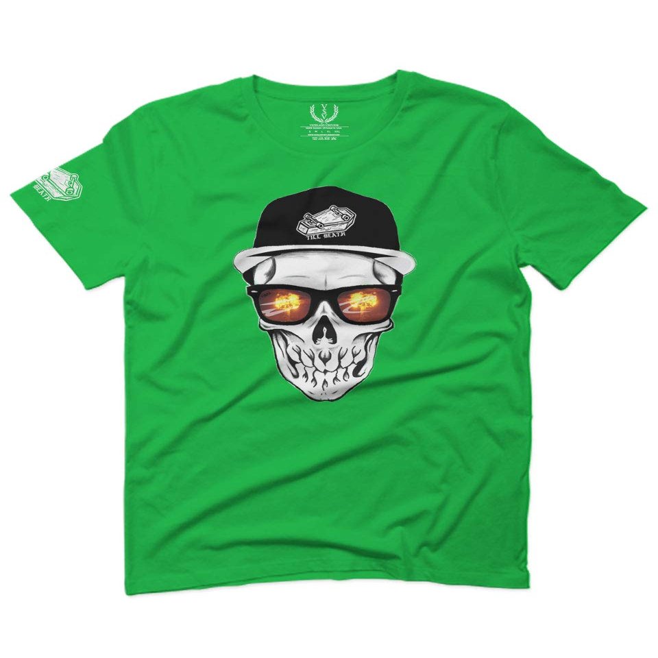 Skull Bones Cool Graphic Streetwear Good Vibe Till Death for Men T Shirt (Irish Green 2X-Large)