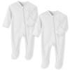 Eleven's Kingdom Baby Pajamas 3-6 Months White Cotton Baby Boy Sleeper Sleepers PJs with Mitten Cuffs,2 Way Zipper Baby Boy Clothes Onesie Footies Infant Sleep and Play White 3-6 Months view 1