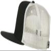 Ashen Fane 5 Panel Flat Visor Mesh Back Trucker Snapback Hat, Blk/Blk/Wht view 2