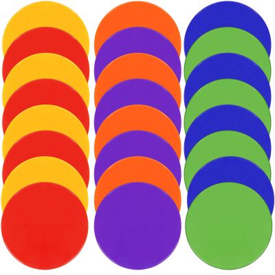 TuXHui Poly Spot Markers Flat Cones Rubber Floor Dots 9 Inch 12/18/24/30/36 Pcs Non Slip Agility Dots Rubber Circles for Gym Soccer Basketball Sports Training Dance Classroom