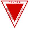 1x Triangle Red Danger Vinyl Waterproof Sticker - 10cm / 4inches view 1