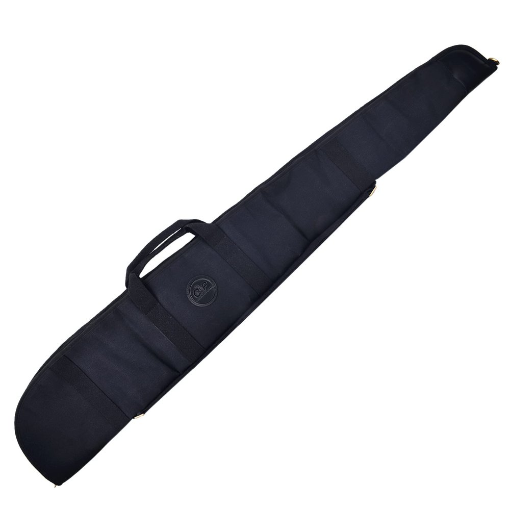 WAYNE'S DOG 52inch Padded Shotguns Carry Bag, Leather and Cotton Canvas Shotgun Gun Case with Adjustable Sling (Black)