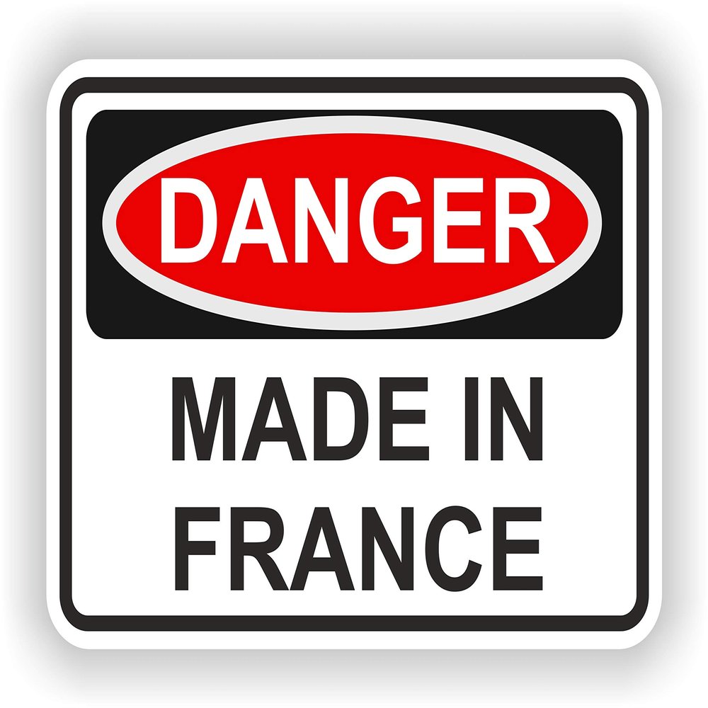 1x Made In France Danger Vinyl Waterproof Sticker - 5cm / 2inches