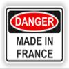 1x Made In France Danger Vinyl Waterproof Sticker - 5cm / 2inches view 1