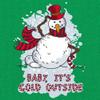 Baby, It's Cold Outside Youth T-Shirt Merry Christmas Snowman Candy Cane Kids White Small view 2