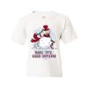 Baby, It's Cold Outside Youth T-Shirt Merry Christmas Snowman Candy Cane Kids White Small view 3