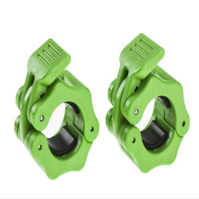 GW Tech Barbell Clamps 1 inch, Exercise Collars 1"(25mm) Quick Release Pair of Locking Collar Clips for Workout Weightlifting Fitness Training (Green)