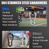 3.15 Inches Heavy Duty Stainless Steel Carabiner for Gym Equipment, EFFIET 2 Packs Spring Snap Hook Clips Spring Link Buckle for Gym Exercise, Punching Bags, Fishing, Hiking, Camping view 3