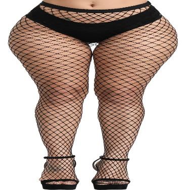 CozyWow Soft & Stretchy High Waist Fishnet Tights Partterned Fishnets Garter Stockings for Women(A-Black-Middle Hole)