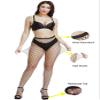 CozyWow Soft & Stretchy High Waist Fishnet Tights Partterned Fishnets Garter Stockings for Women(A-Black-Middle Hole) view 2