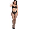 CozyWow Soft & Stretchy High Waist Fishnet Tights Partterned Fishnets Garter Stockings for Women(A-Black-Middle Hole) view 3
