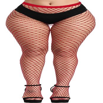 CozyWow Soft & Stretchy High Waist Fishnet Tights Partterned Fishnets Garter Stockings for Women(A-Red-Middle Hole)