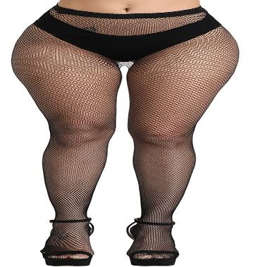 CozyWow Soft & Stretchy High Waist Fishnet Tights Partterned Fishnets Garter Stockings for Women (A-Black-Mini Hole)
