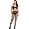 CozyWow Soft & Stretchy High Waist Fishnet Tights Partterned Fishnets Garter Stockings for Women (A-Black-Mini Hole) view 3