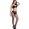 CozyWow Soft & Stretchy High Waist Fishnet Tights Partterned Fishnets Garter Stockings for Women (A-Black-Mini Hole) view 4